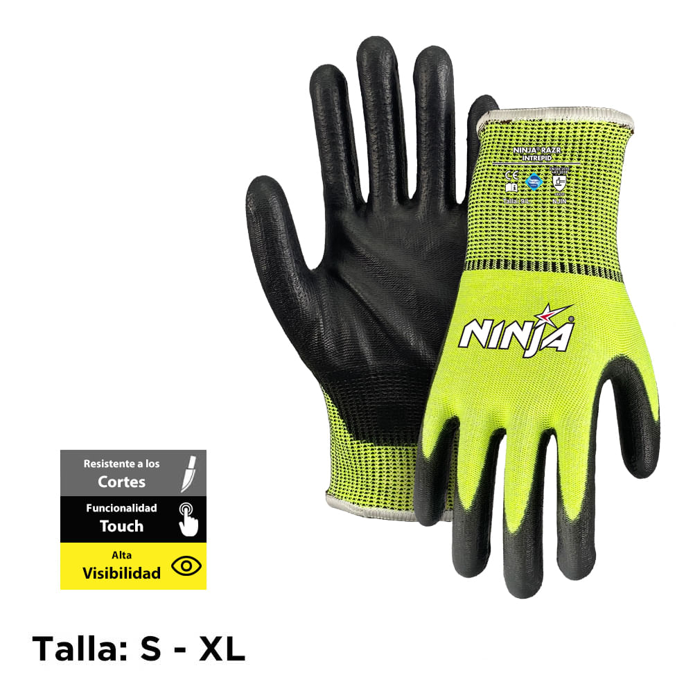 Guantes anticorte alta visibilidad nivel 1 talla xl